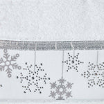 Silver Snowflake Embroidered 100% Cotton Christmas Hand Towel