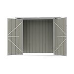 Outdoor Metal Storage Shed For Garbage Bins, Lockable Trash Can Storage With Pent Roof