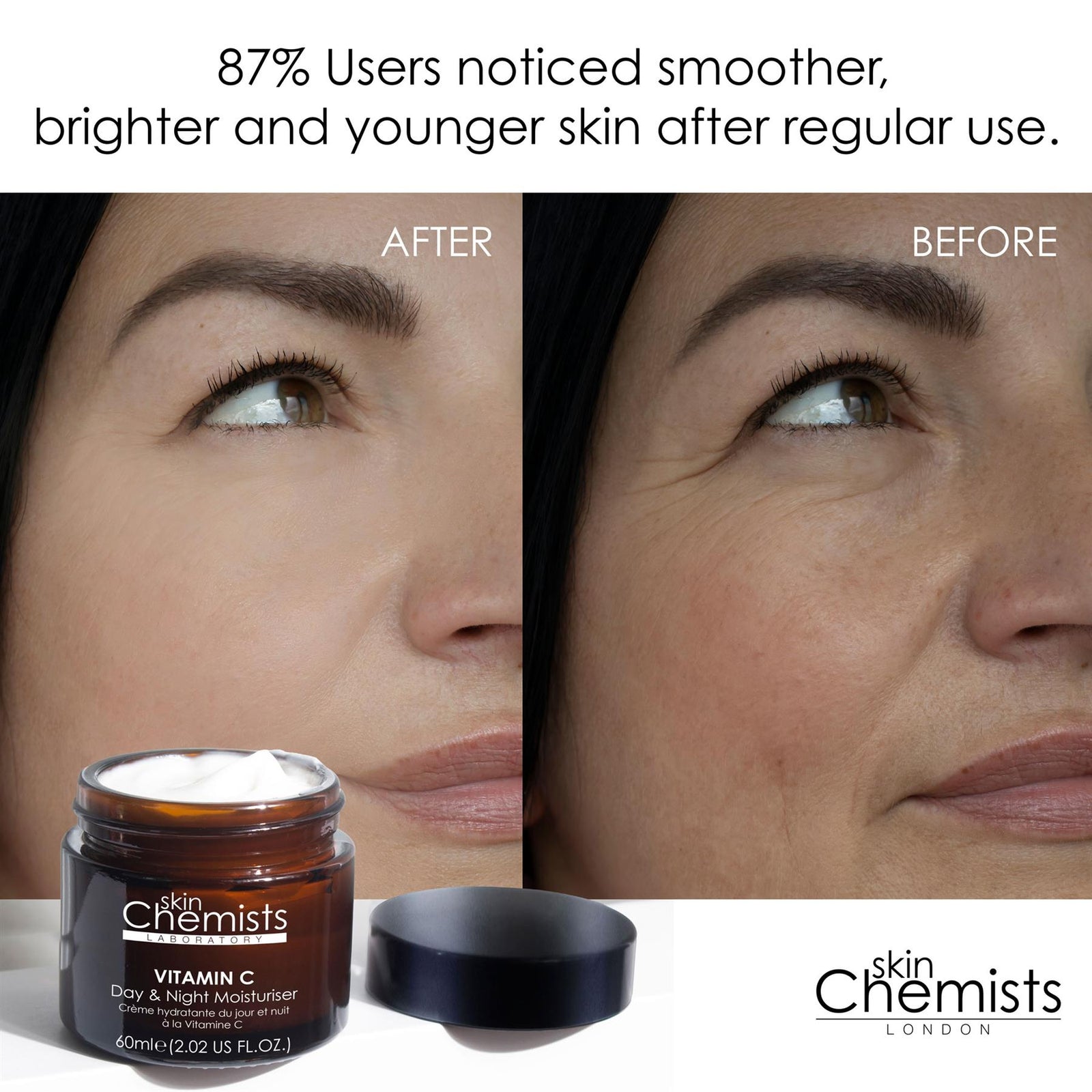Vitamin C Anti-ageing Day & Night Moisturiser 60ml For Brightening And Radiance