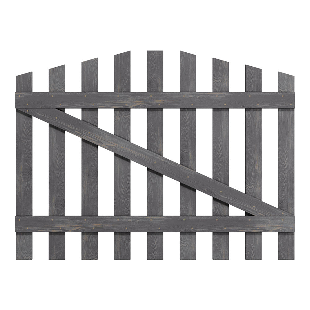 Rustic Wooden Garden Gate With Arched Top Weathered Gray Finish | Medium | Grey