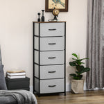 5 Drawer Fabric Chest Of Drawers W/ Wooden Top For Closet