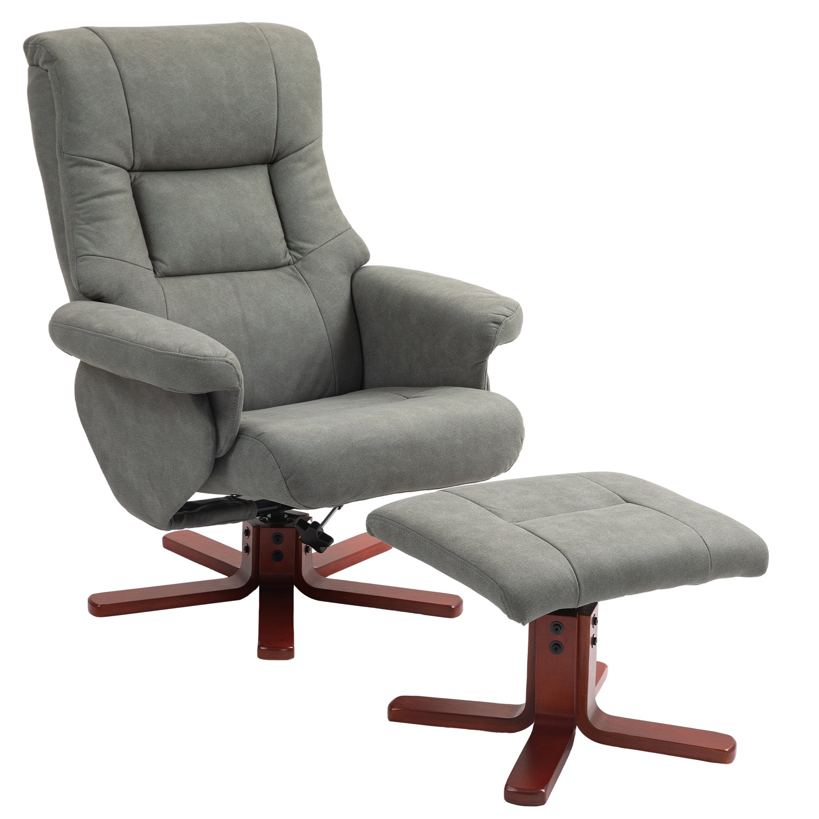 135 Degree Reclining Armchair With Footstool For Living Room | One Size | Gray