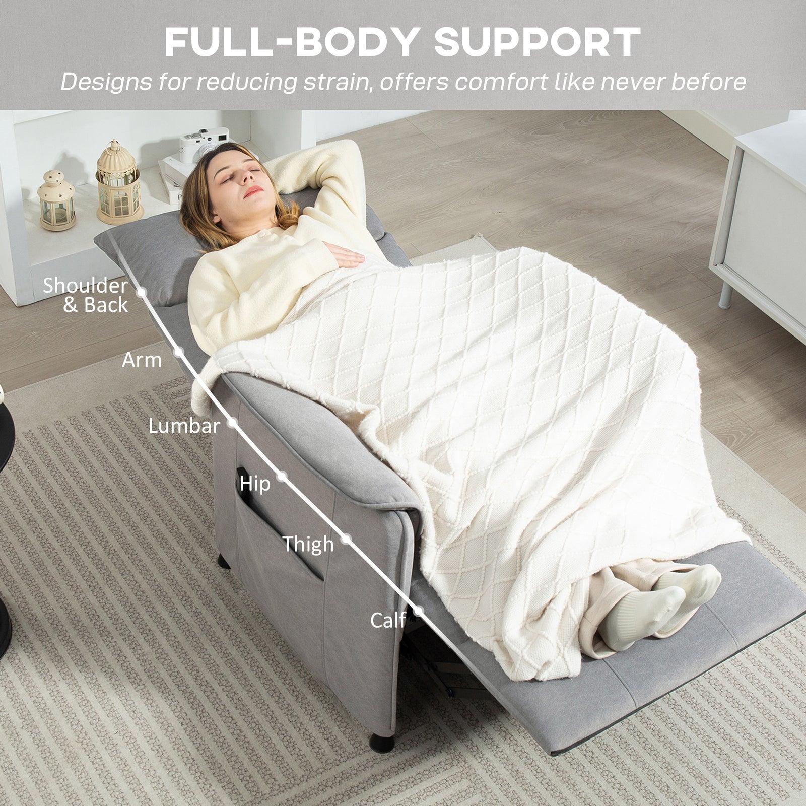 Electric Reclining Chair W/ Remote, Power Recliner For Elderly | Grey