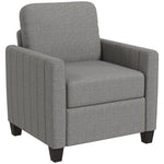 Modern Accent Chair With Spring Cushion, Back Pillow | Dove Gray