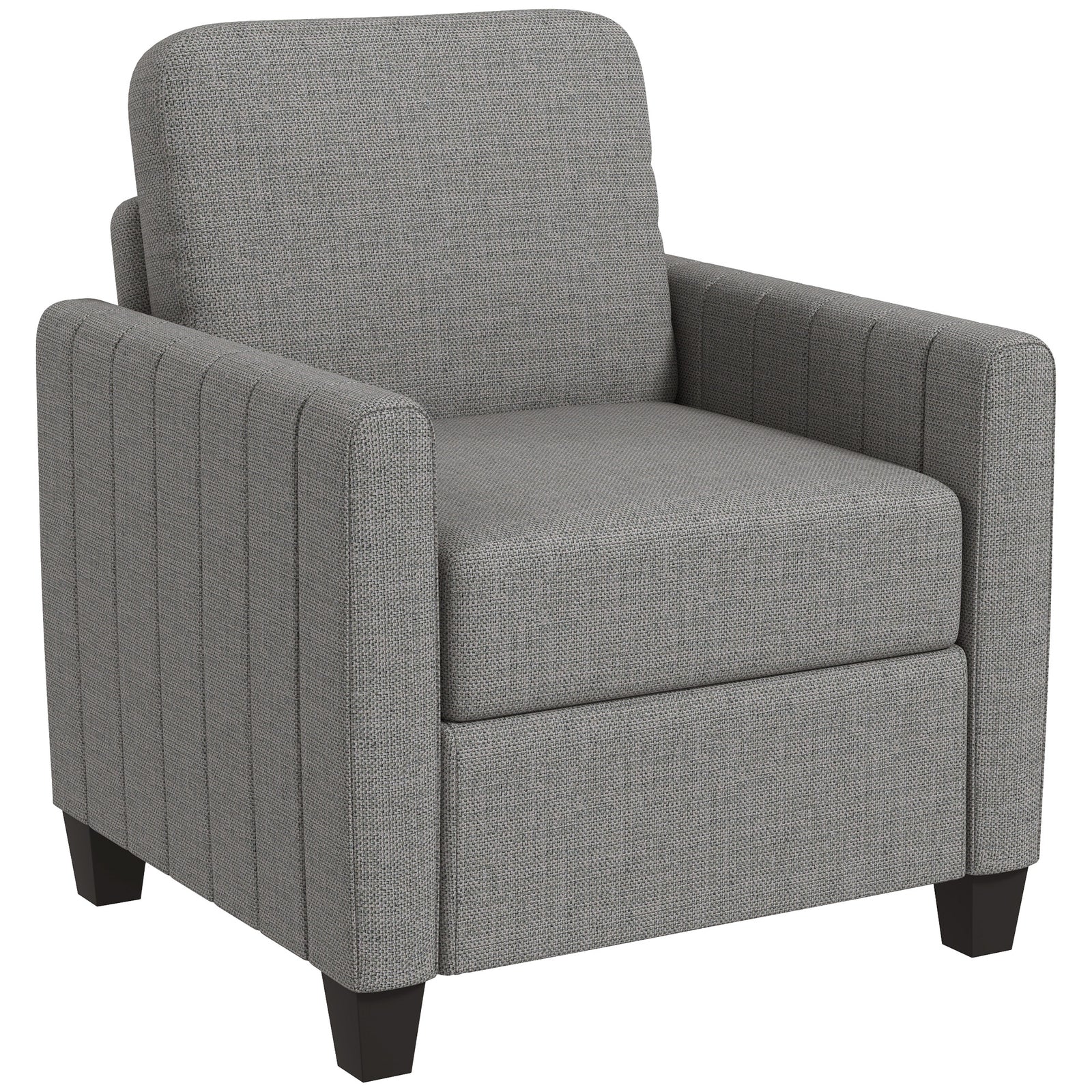 Modern Accent Chair With Spring Cushion, Back Pillow | Dove Gray