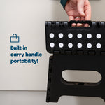 Compact Folding Step Stool With Non-slip Surface | Black