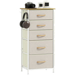 HOMCOM Fabric Chest Of Drawers, 5 Drawer Dresser For Bedroom