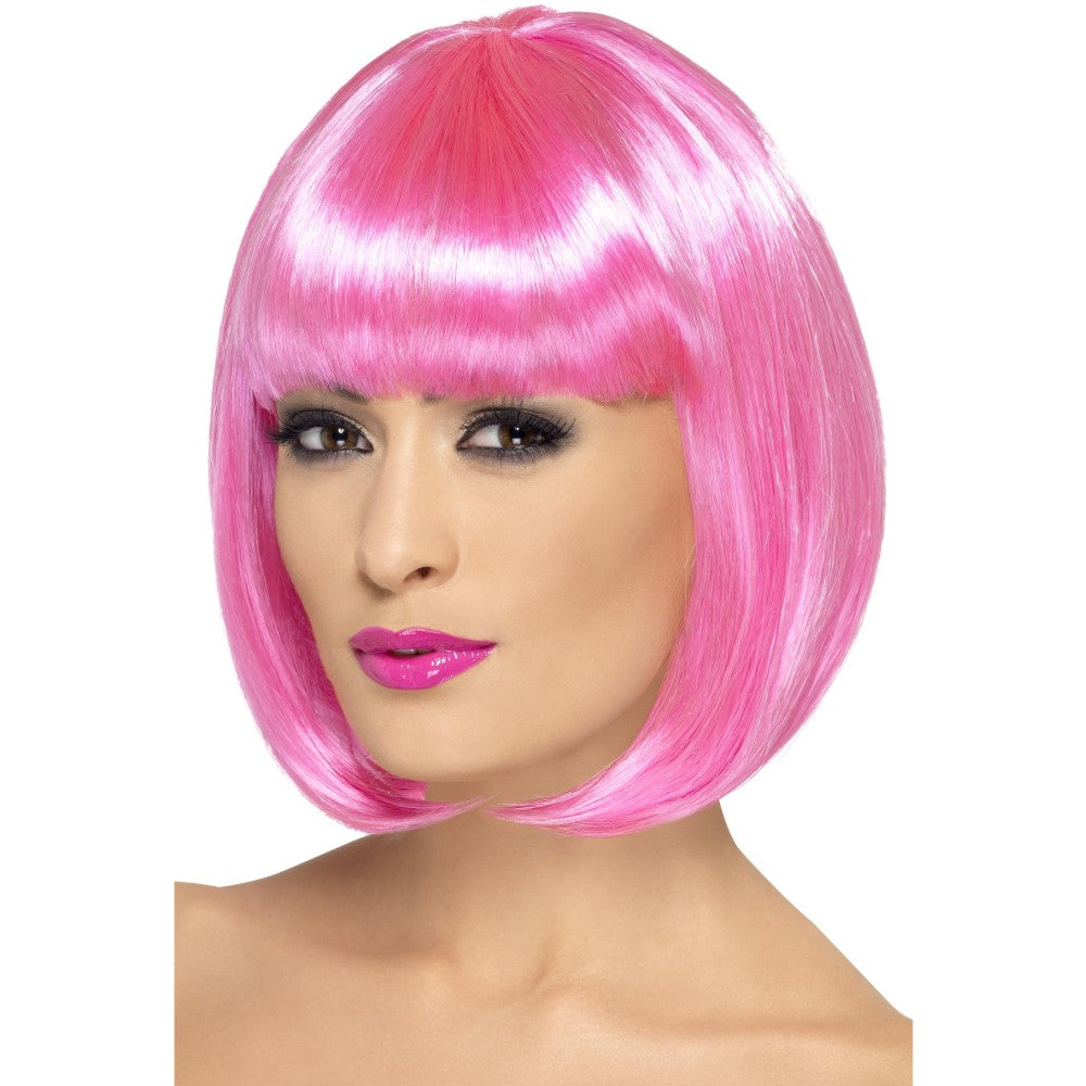 Partyrama Short Bob Wig With Fringe | Neon Pink