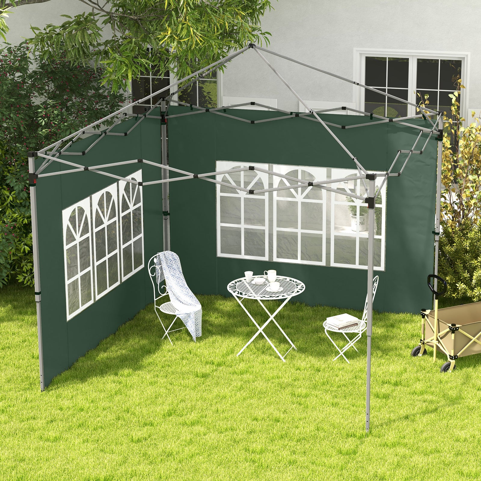 Gazebo Side Panels For 3x3(m) Or 3x4m Pop Up Gazebo, 2 Pack | Green