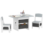Kids Table And Chair Set With 6 Removable Drawers | Light Grey