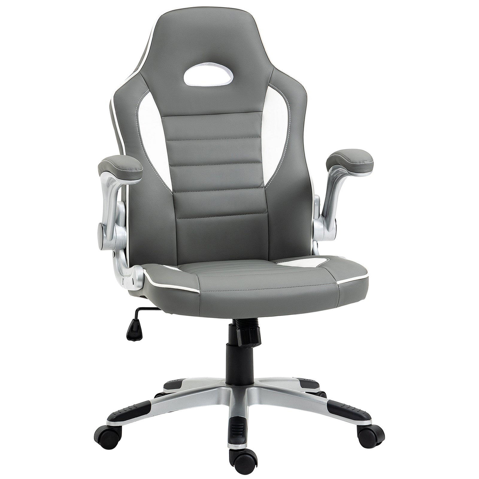 Gaming Chair Adjustable Flip Up Arms Grey