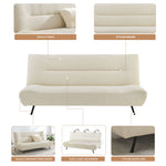 Fluffy Boucle Click-clack Sofa Bed - 2 Seater