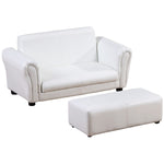 Kids Sofa 2 Seater Childrens Armchair Furniture Bedroom Playroom | White