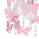 Angelica Baby Pink Ceiling Lamp 3xe27 Hand Made With Delicate Butterflies Suspended By Crystals Boutique Chic Style