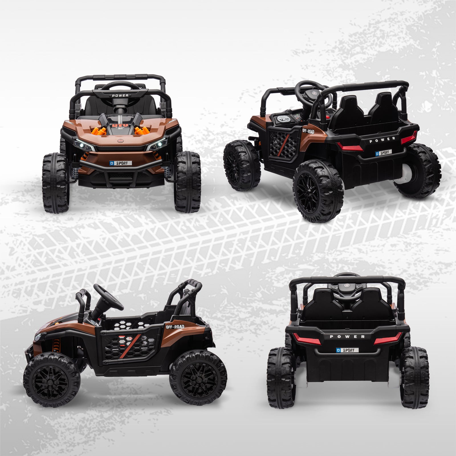 12v Kids Ride On Car, Electric Truck W/ Remote, Four Suspension Wheels | Brown