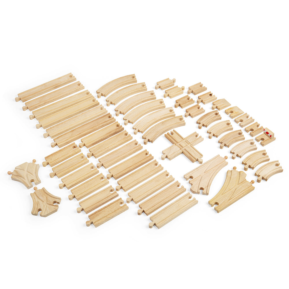 Bigjigs Toys 49 Piece Track Bundle for Wooden Train Sets