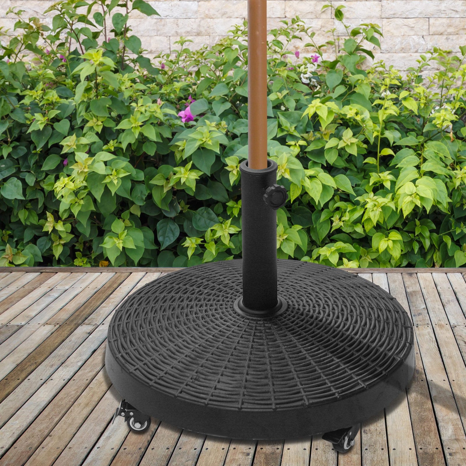 Resin Patio Umbrella Base W/ Wheels