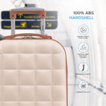 55x35x20cm Hard Case Bubble Carry On Suitcase - 100+ Airline Approved | Cabin | Cream