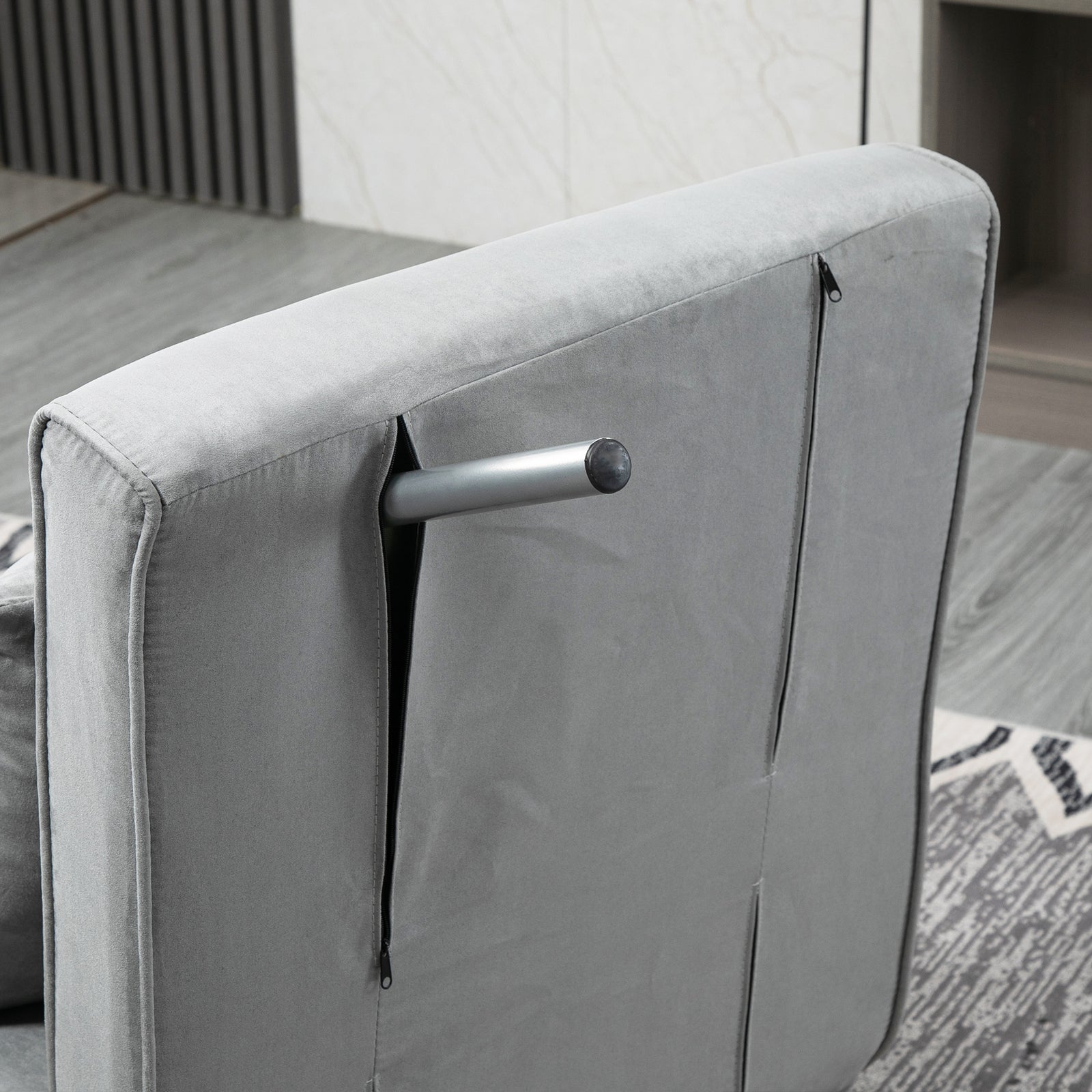 Sofa Bed Foldable Portable Armchair Sleeper With Pillow | One Size | Charcoal Gray