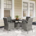 4 Seater Rattan Garden Furniture Set With Cushion | Dark Gray