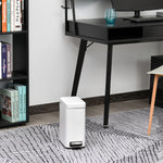 5l Steel Waste Trash Can Pedal Rubbish Garbage Storage | One Size | White