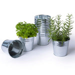 Flower Pots Set Of 12 - Galvanised Iron