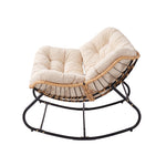 Modern Rocking Chair with Cushion – Large | Beige