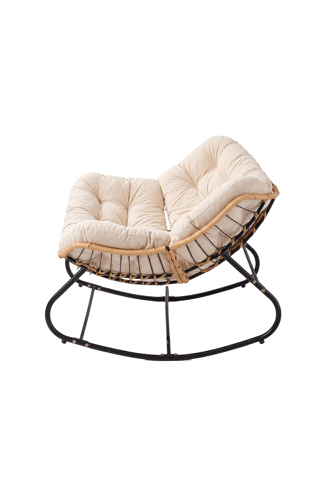 Modern Rocking Chair with Cushion – Large | Beige