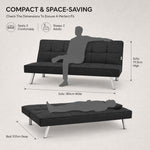 Britney Linen Sofa Bed 3 Seater | Black