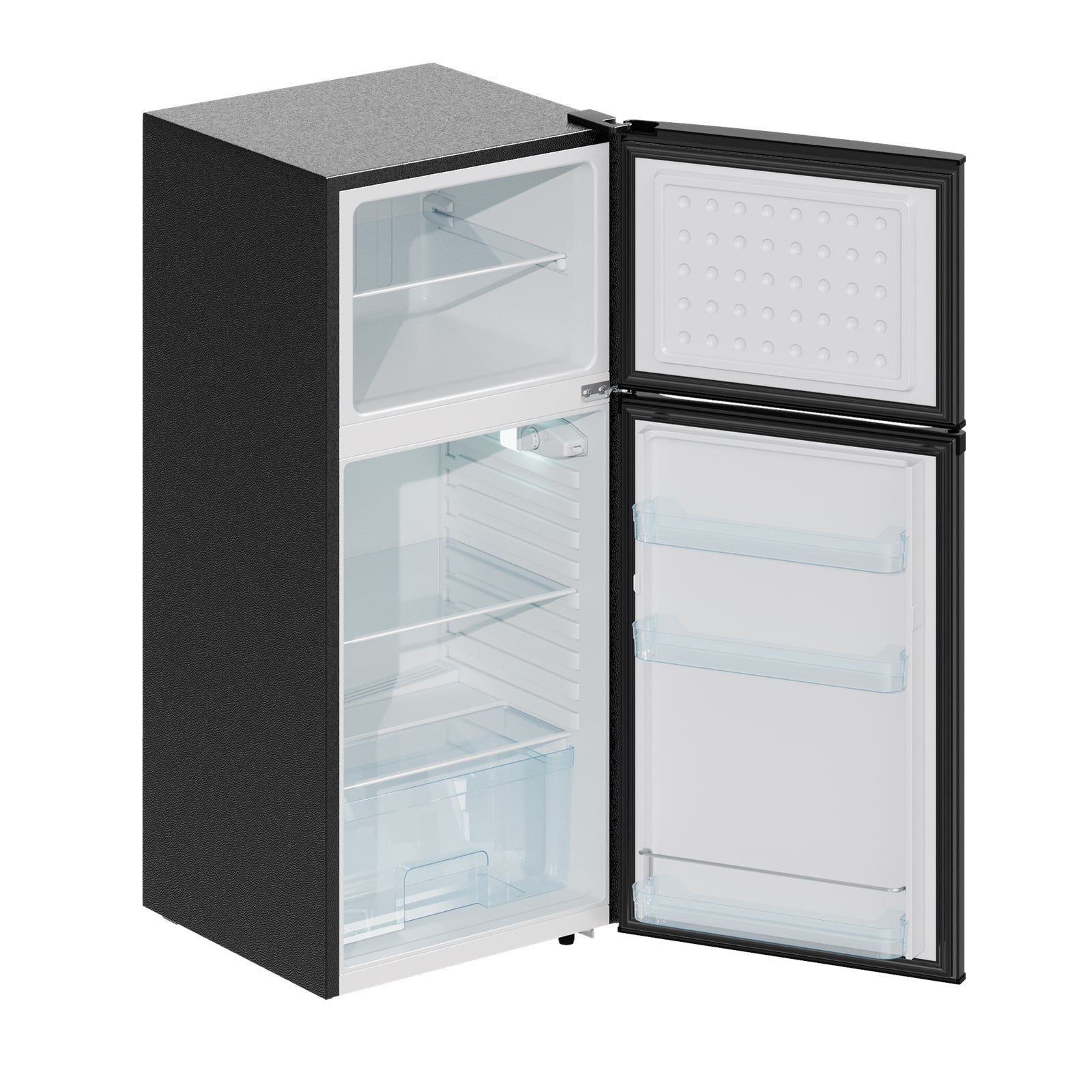 180l Double Door Fridge Freezer With Separate Cooling Zones | Black
