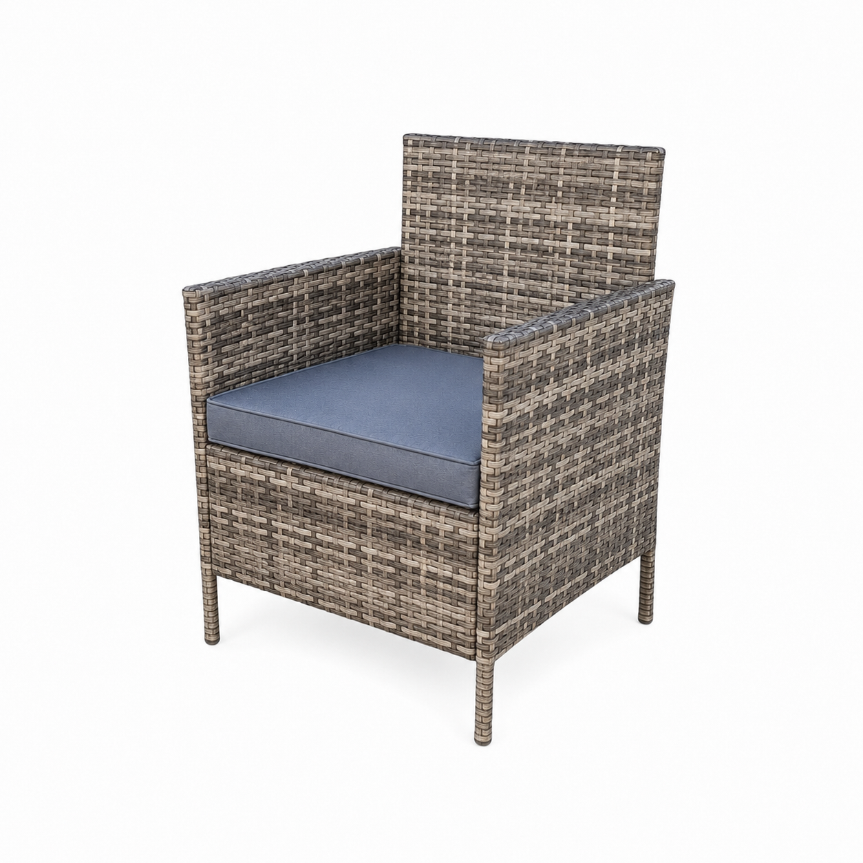 Amazon Rattan Fire Pit Dining Set - Round Table With Chairs | 6 Chairs | Grey