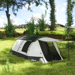 Tunnel Tent With Bedroom, Living Room And Porch For 3-4 Man | Green