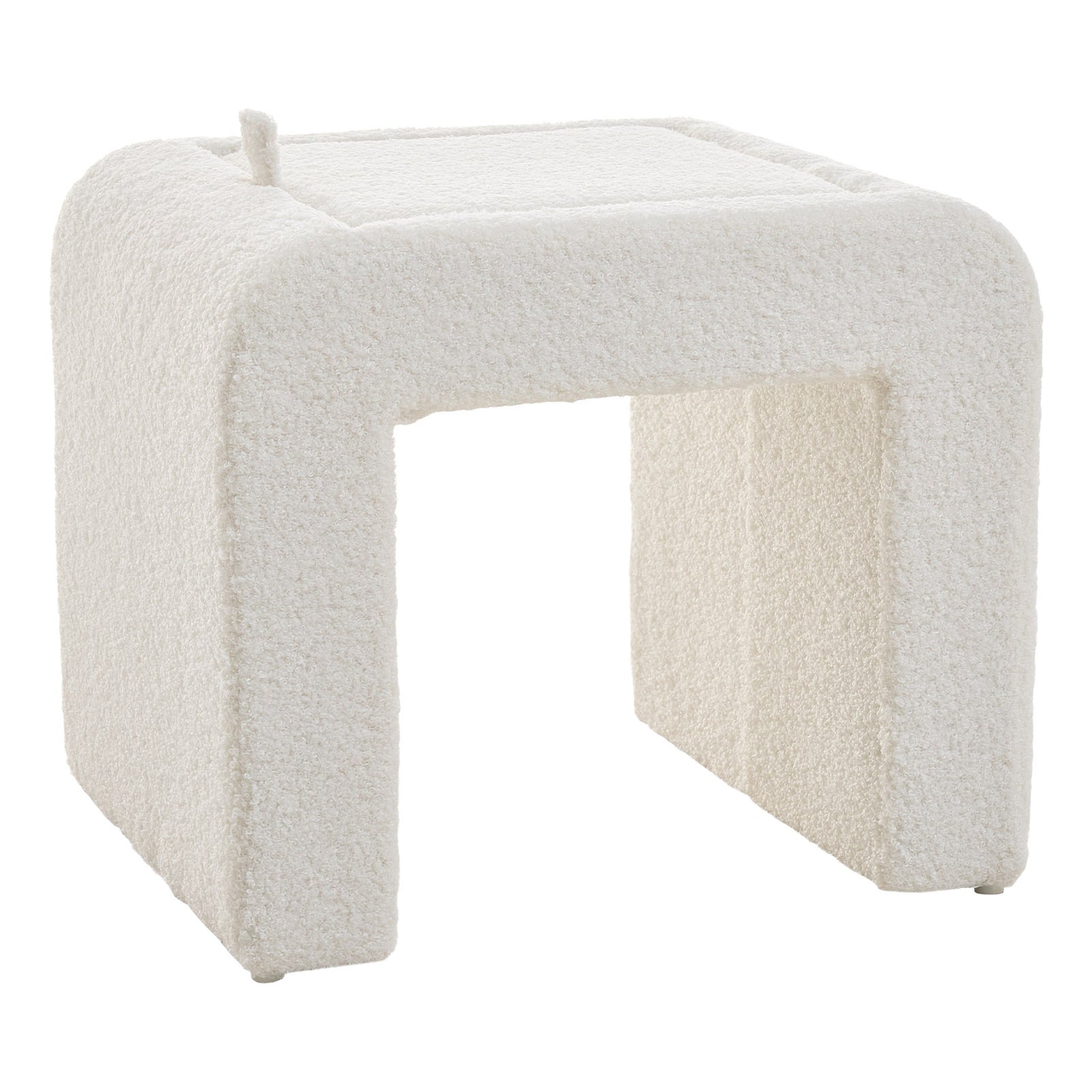Modern Upholstered Footstool | White