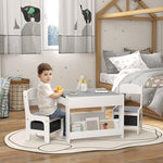 3pcs Kids Table And Chair Set For Nursery, Playroom, Classroom | Grey
