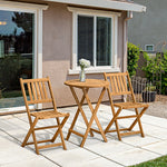 Folding Patio Bistro Set Of 3 Dining Table Set With 2 Chairs