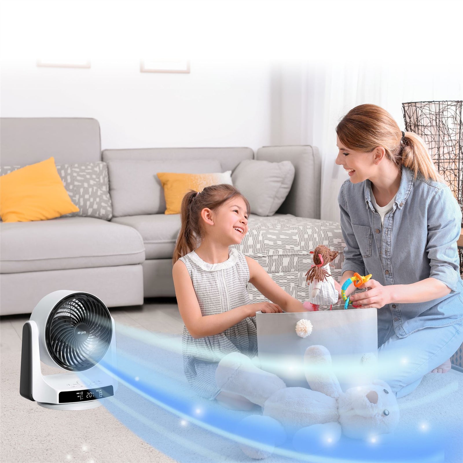 Desk Fan - Ultra Quiet Air Cooling & Circulator Table Fan - Small Cooling Fan With 8 Speeds And 4 Different Mode Settings - 90° Variable Tilt Mini Fan Suitable For Desktop Office Home Bedroom