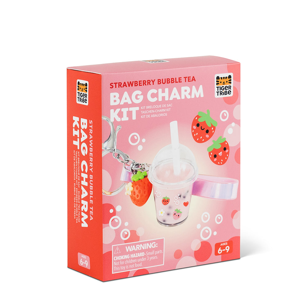 Strawberry Bubble Tea Bag Charm Kit