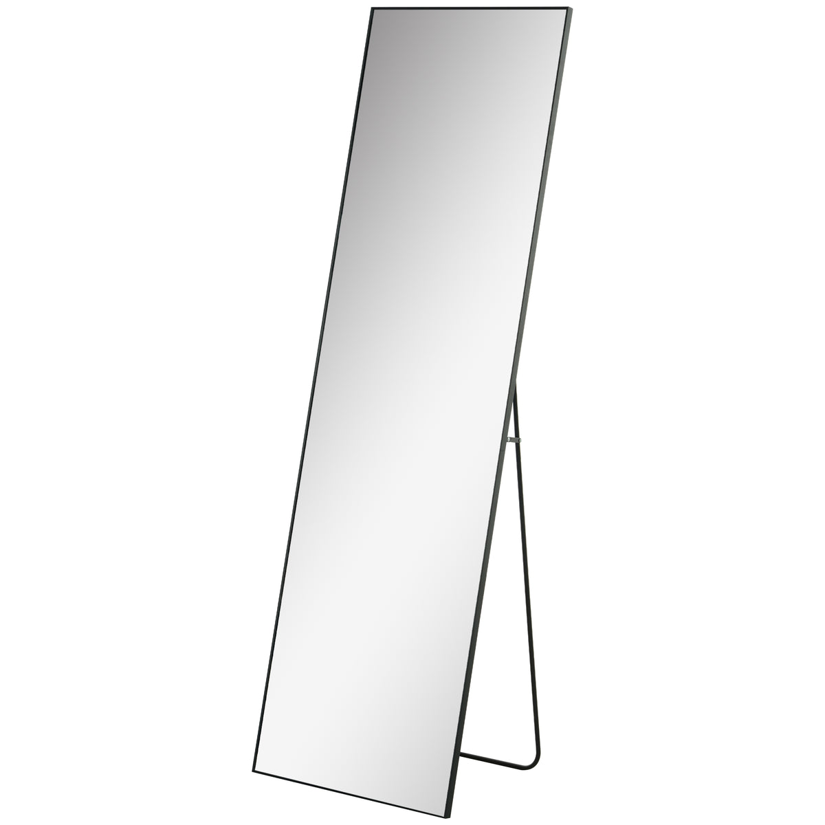 HOMCOM Full Length Mirror, Standing Or Wall-mounted Dressing Mirror, Black