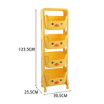 Mobile 4-tier Kids Toy Storage Rack Shelf