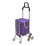 Living and Home 8 Wheels Foldable Shopping Trolley 2-in-1 Mobility Bag Push Cart Stair Handtrack