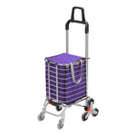 8 Wheels Foldable Shopping Trolley 2-in-1 Mobility Bag Push Cart Stair Handtrack