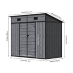 6x4ft Outdoor Plastic Storage Shed With Floor, Window, 2 Vents & Double Lockable Doors,wood Grain Design