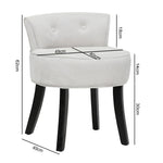 Velvet Slipper Chair Back Chair Sofa Vanity Bedroom Dressing Chair | Grey & White