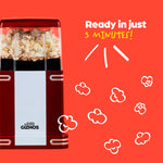 1200w Red Retro Popcorn Maker Hot Air Machine With 6 Boxes