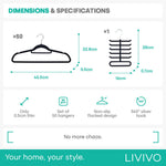 50pc Velvet Hangers - Black
