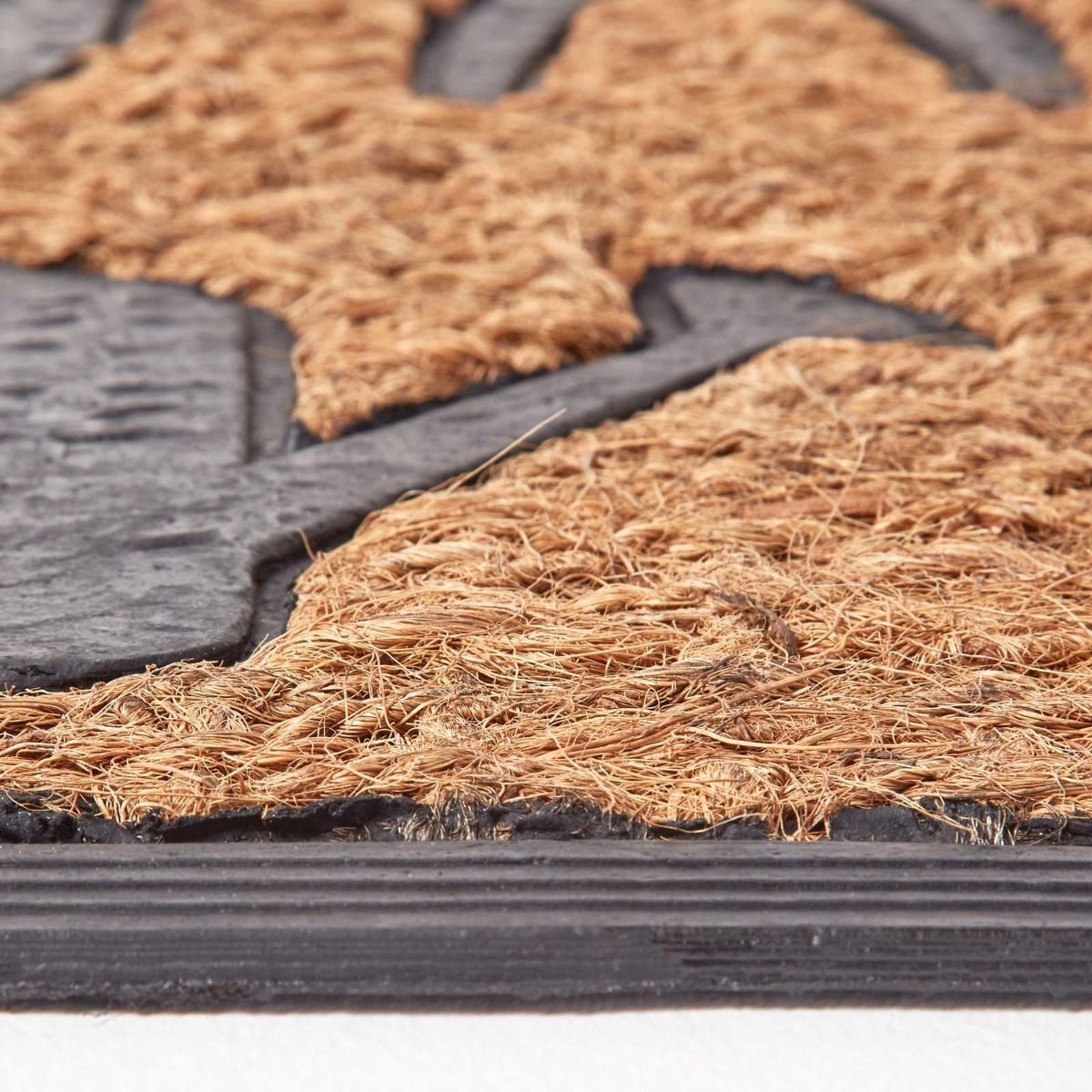 HOMESCAPES Garden Tools Rubber And Coir Doormat
