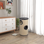 Cat Scratching Barrel Sisal Activity Center 3 Dens Observation Deck 70h