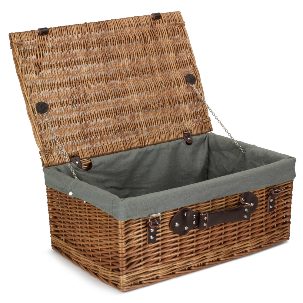 Wicker 56cm Double Steamed Picnic Basket | Gray