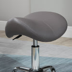 Pu Leather Saddle Stool W/ Moulded Padded Seat Adjustable | One Size | Gray