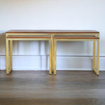 Solid Wood Chunky Gold Table Set Of 3
